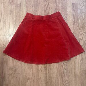 Modcloth Corduroy Mini Circle Skater Skirt with Pockets